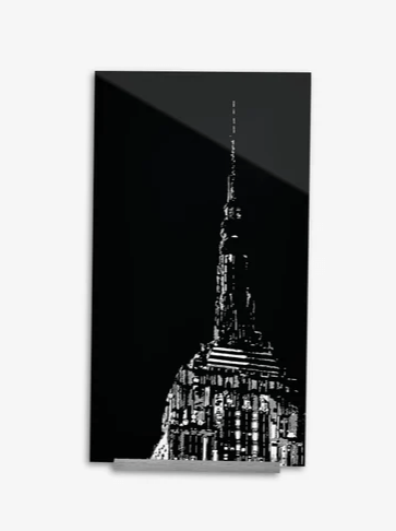 Acrylglas-Aufsteller Empire State Building in hochwertiger Druckqualität – perfekt für New York-Fans! Schwarz-Druck vom Original, vom Künstler signiert und mit Zertifikat. Limitierte Ausgabe, in 2 Größen erhältlich