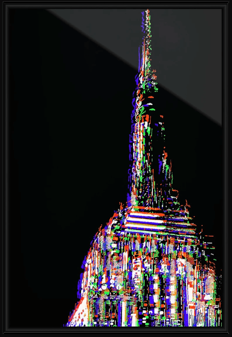 Empire State NY/ mehrfarbig/ Trendig neue Popup Rahmen mit Kunst vom Künstler/ Thema New York/ Limitiert/ mit Zertifikat/ 3 Größen