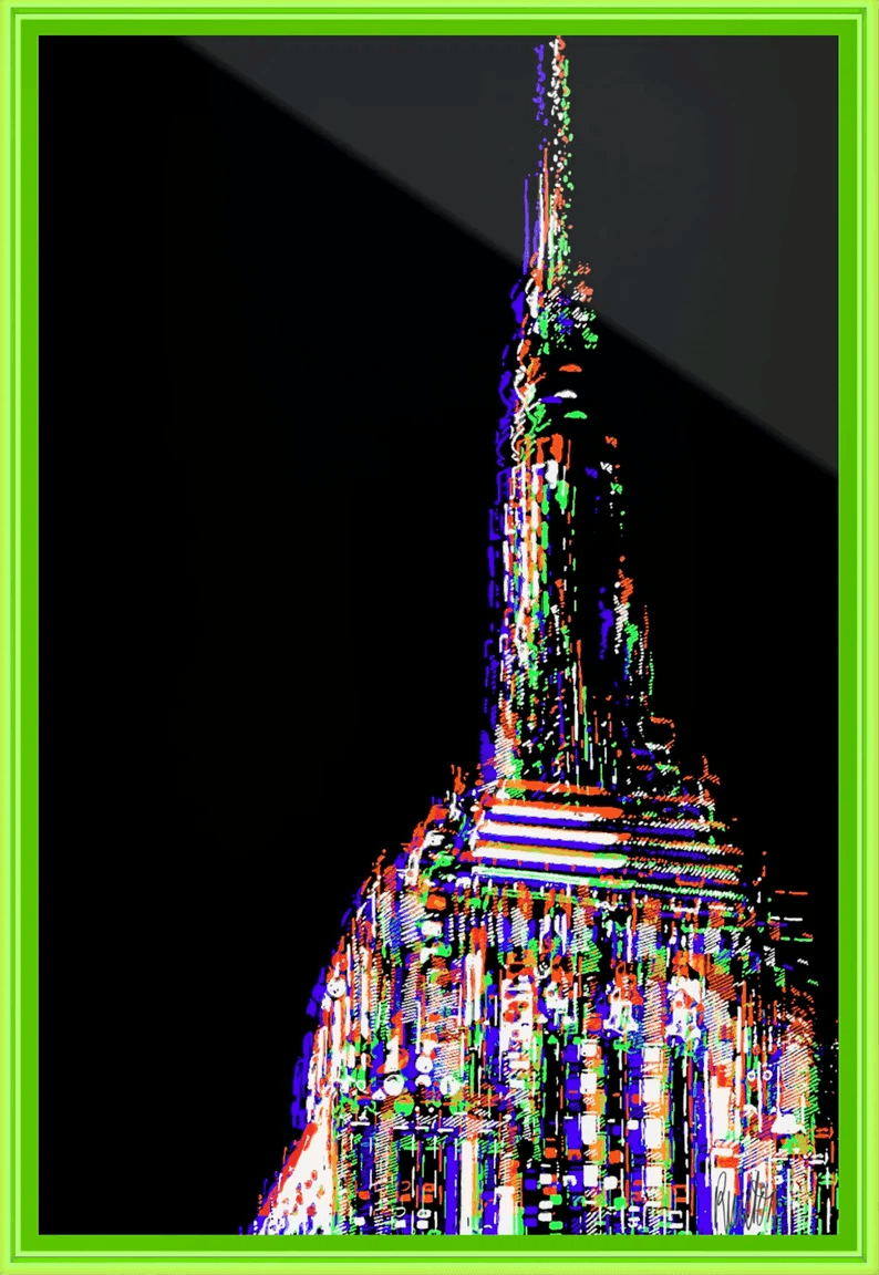 Empire State NY/ mehrfarbig/ Trendig neue Popup Rahmen mit Kunst vom Künstler/ Thema New York/ Limitiert/ mit Zertifikat/ 3 Größen