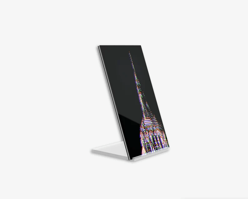 Acrylglas-Aufsteller Empire State Building in hochwertiger Druckqualität – perfekt für New York-Fans! Mehrfarbiger-Druck vom Original, vom Künstler signiert und mit Zertifikat. Limitierte Ausgabe,  in 2 Größen erhältlich