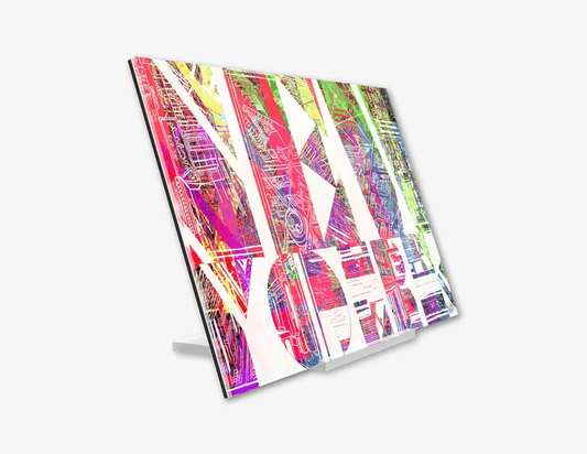 Acrylglas-Aufsteller "New York" Grafik in hochwertiger Druckqualität – perfekt für New York-Fans! Mehrfarbiger-Druck vom Original, vom Künstler signiert und mit Zertifikat. Limitierte Ausgabe,  in 4 Größen erhältlich
