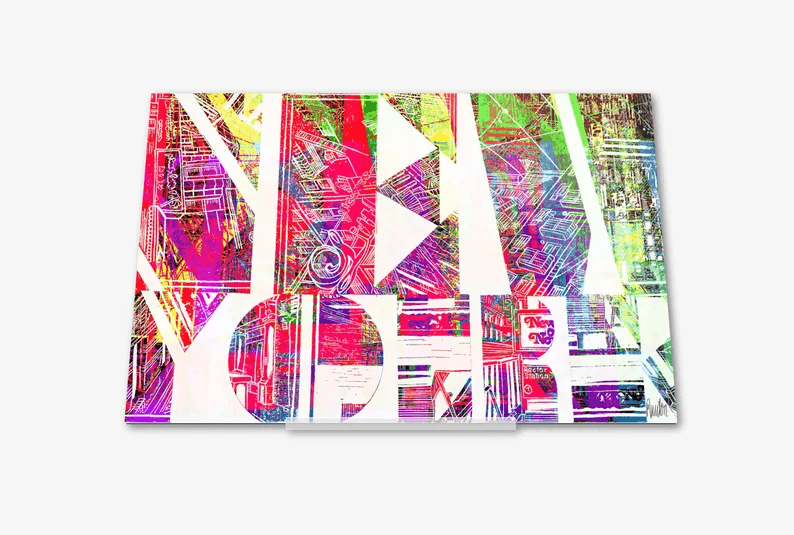 Acrylglas-Aufsteller "New York" Grafik in hochwertiger Druckqualität – perfekt für New York-Fans! Mehrfarbiger-Druck vom Original, vom Künstler signiert und mit Zertifikat. Limitierte Ausgabe,  in 4 Größen erhältlich