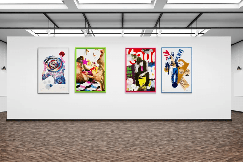 Empire State NY/ Pink/ Trendig neue Popup Rahmen mit Kunst vom Künstler/ Thema New York/ Limitiert/ mit Zertifikat/ 3 Größen
