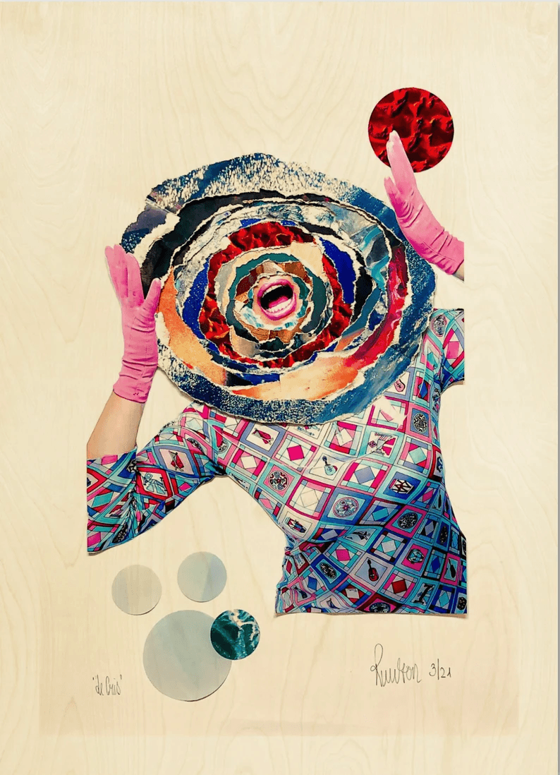 Fotodruck auf stabiler Holzplatte/Collage "Le Cris"/Mehrfarbig/Hochwertiger Druck v.Original/Limitiert/m. Zertifikat/Signiert/in 5 Größen