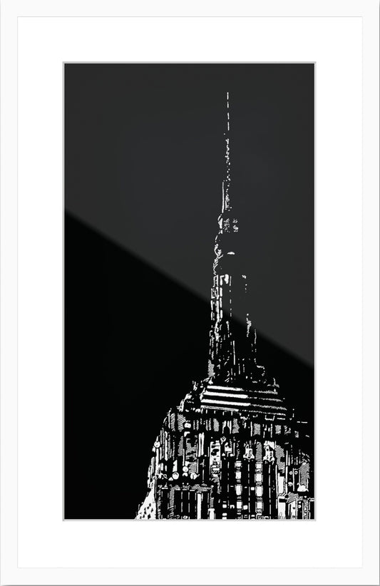 New York City Empire State Building als Original in hochwertiger Druckqualität - ein absolutes Highlight für New York Fans! Druck in Carbon-Black auf Zerkall oder hochwertigem reinweißem Bütten Papier, vom Künstler signiert und zertifiziert.