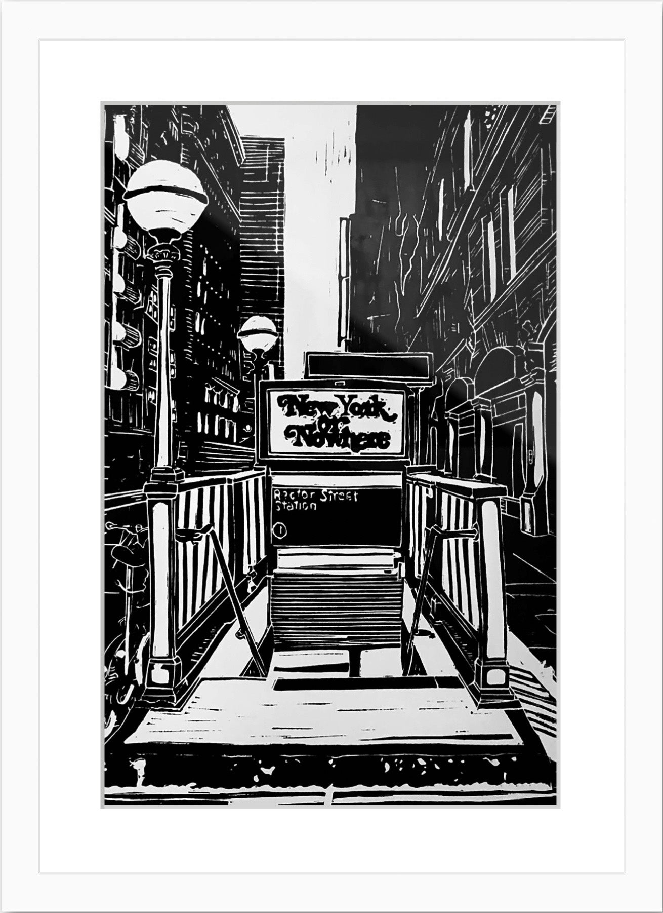 New York City Motiv "New York or Nowhere" als Original in hochwertiger Druckqualität - ein absolutes Highlight für New York Fans! Schwarzfarbener Druck auf Zerkall hingeschöpftem Papier inkl. Wasserzeichen, vom Künstler signiert und Zertifiziert.