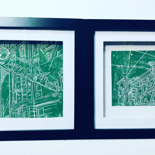 New York City Motiv "Little Italy Street" als Original in hochwertiger Druckqualität - ein absolutes Highlight für New York Fans! Schwarzfarbener Druck auf Zerkall hingeschöpftem Papier inkl. Wasserzeichen, vom Künstler signiert und Zertifiziert.